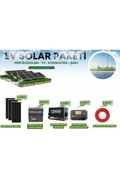 Güneş Enerji Paketi Yaz Kış Kullanım LiFePO4 Solar Paket Güneş Enerji Paketi Yaz Kış Kullanım LiFePO4 Solar Paket